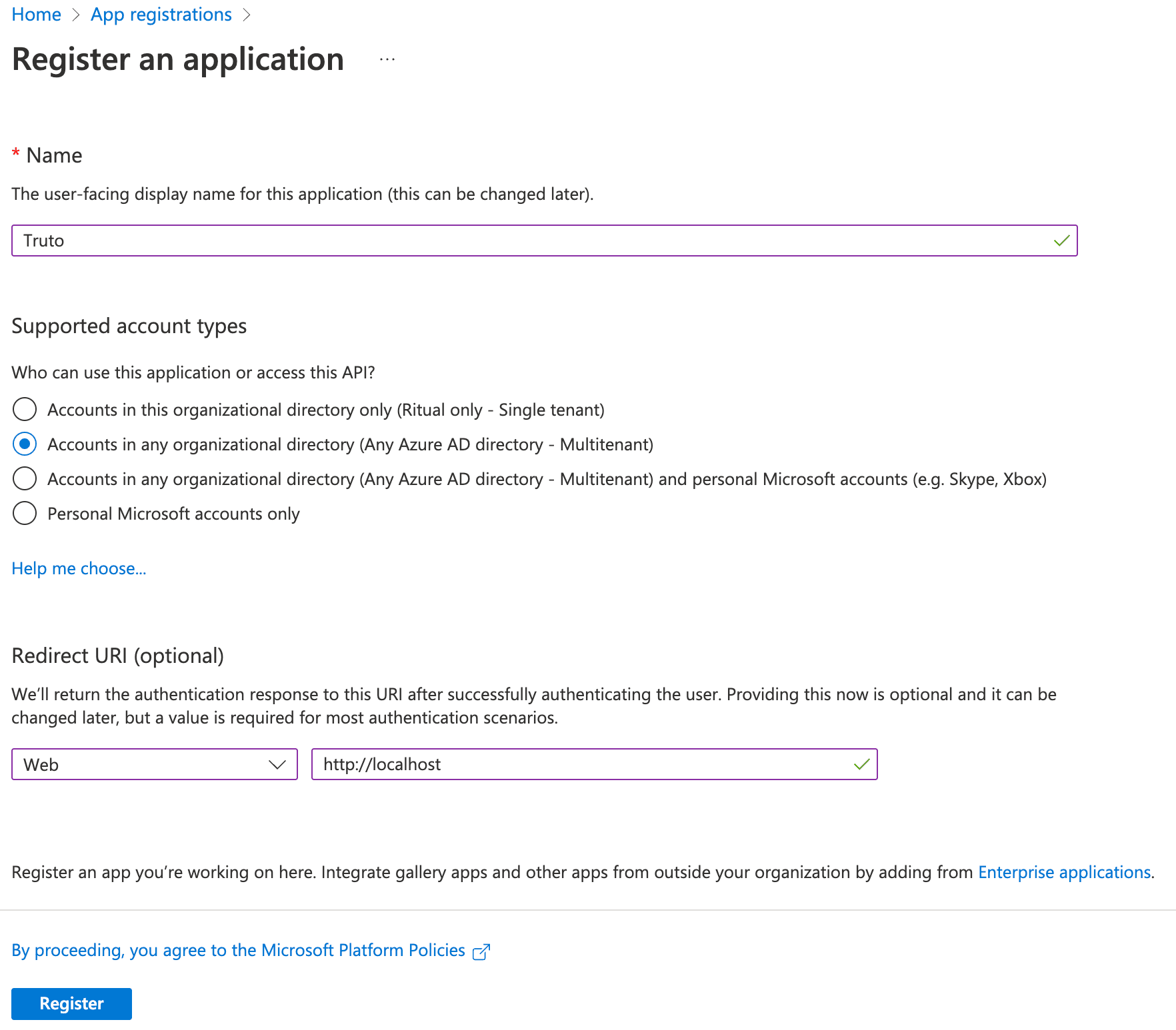 Confirm the details before submitting