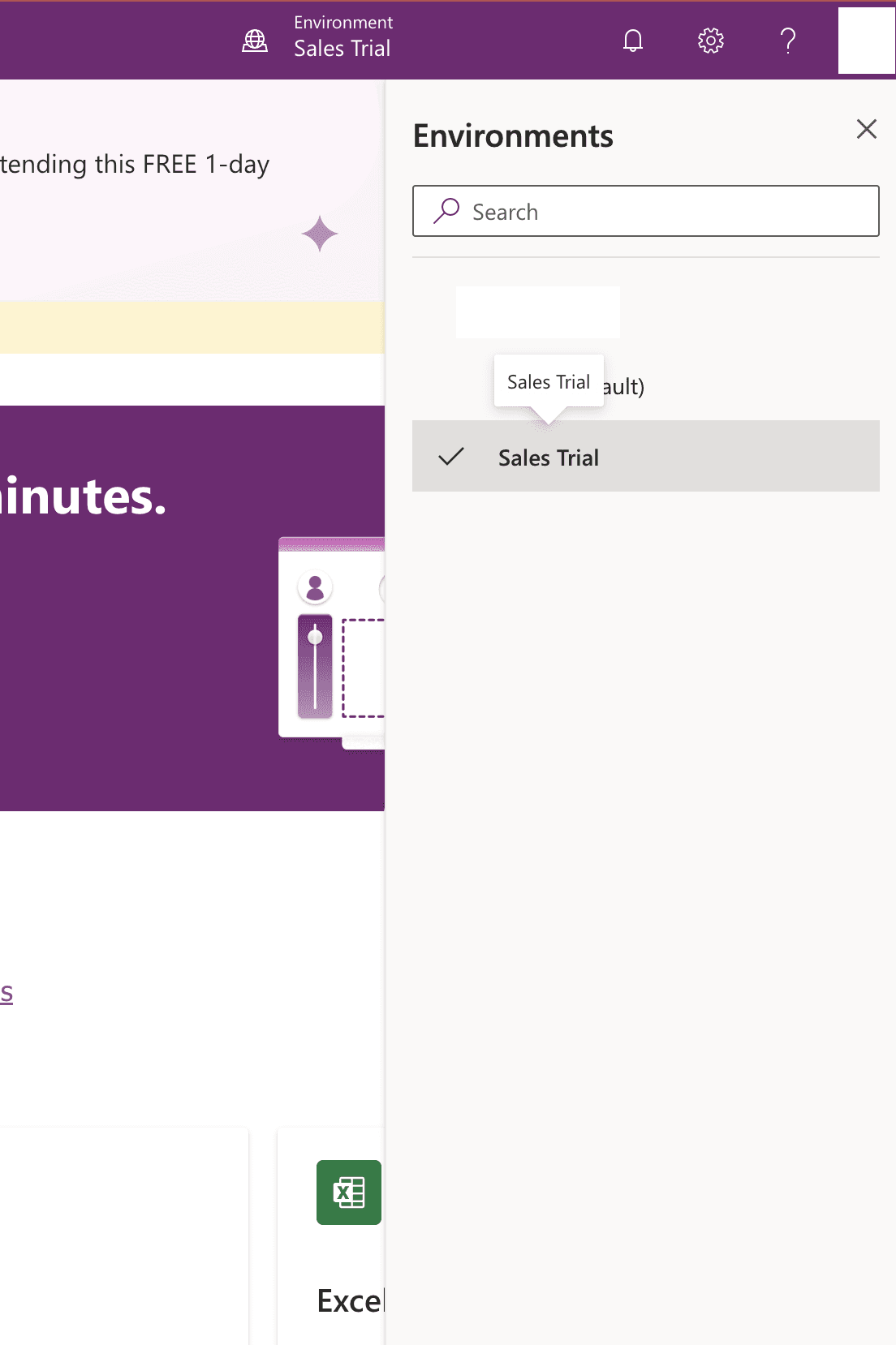 3. Click the Cog icon beside the Environment selector and click