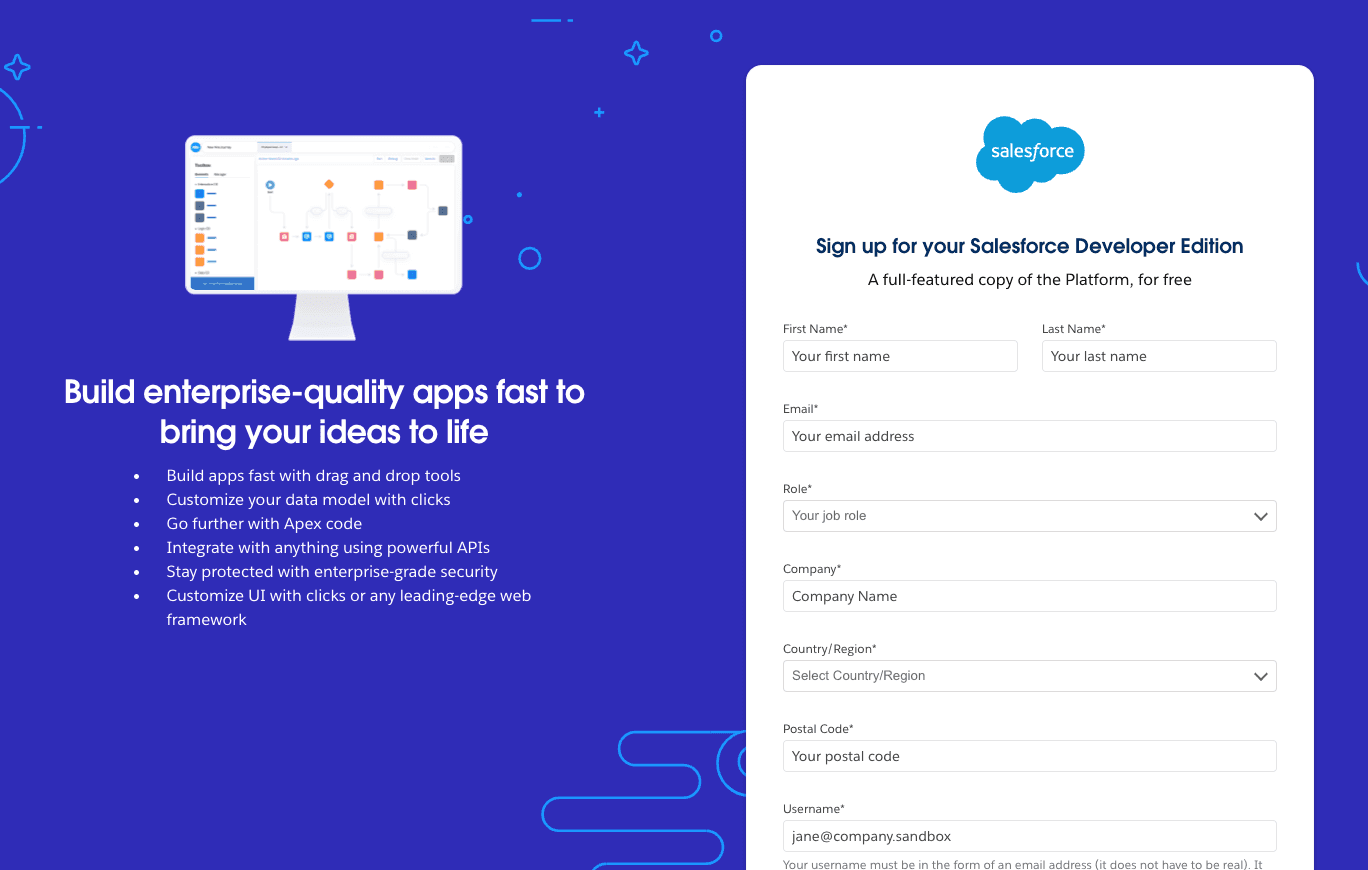Salesforce Developer Edition Signup