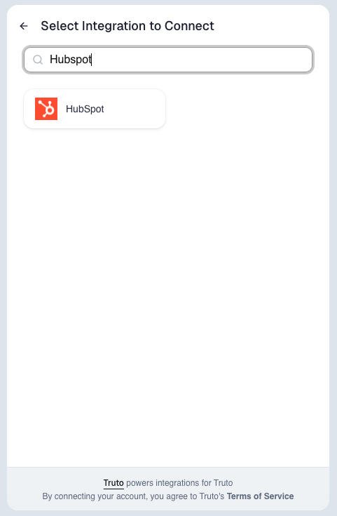 Select HubSpot to connect