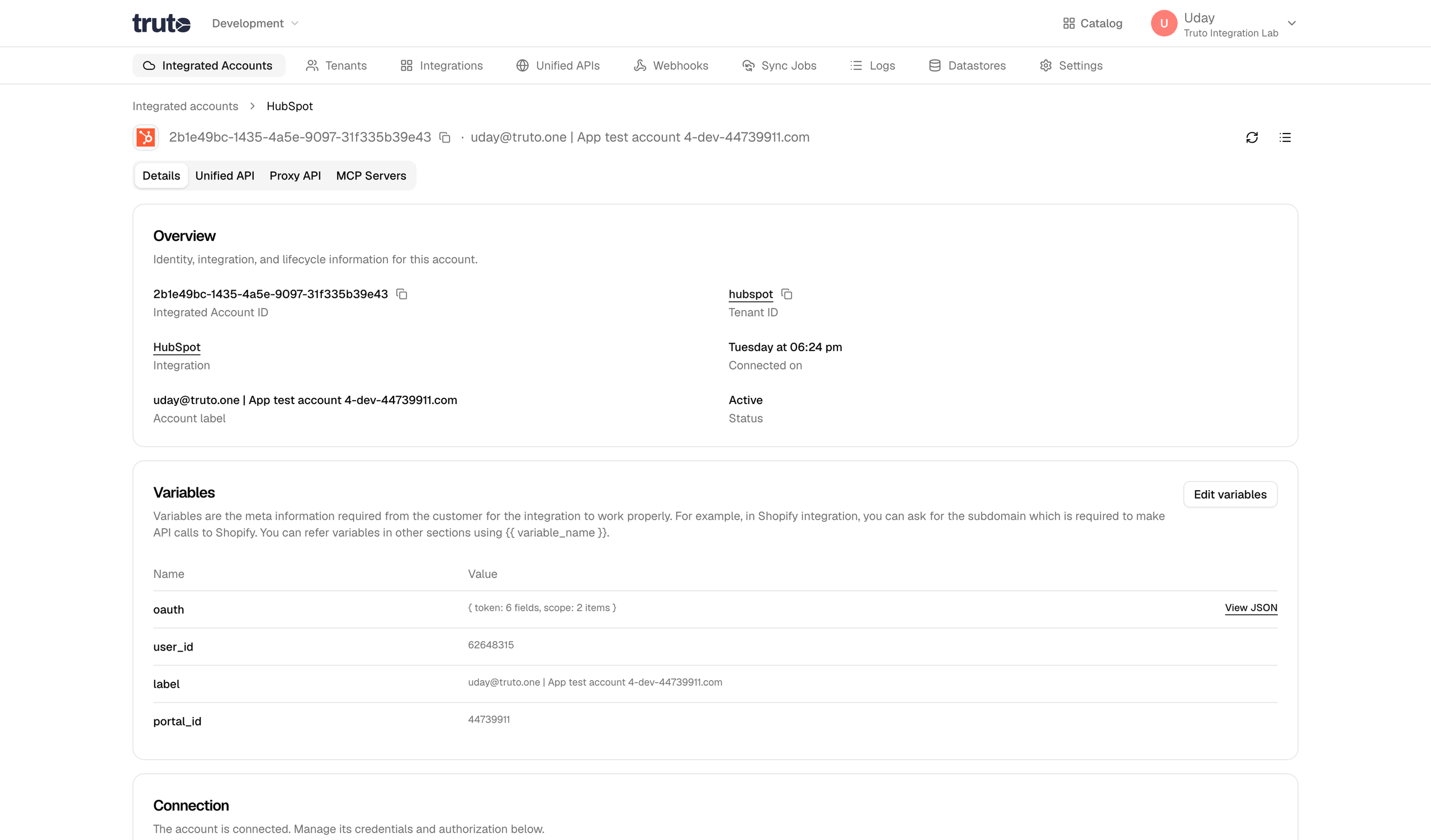 Unified API and Proxy API sections