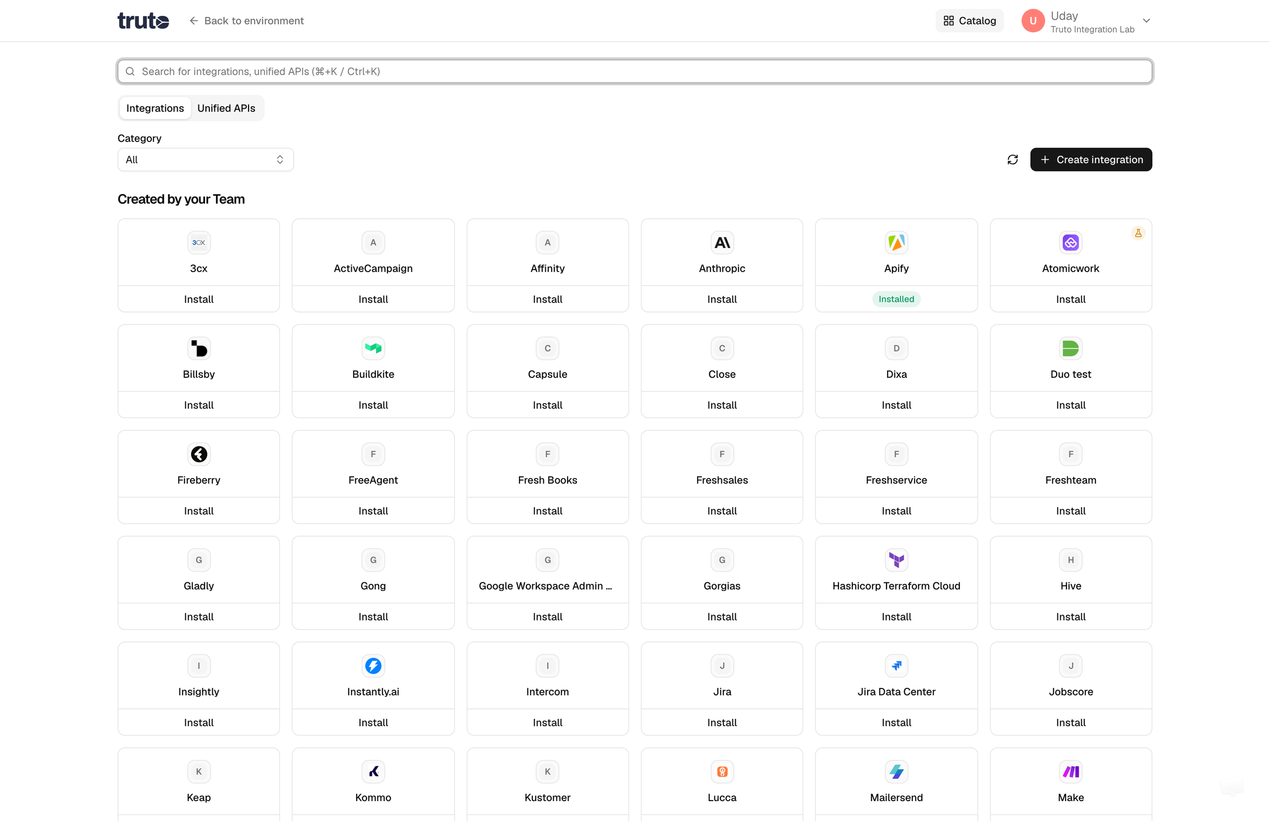 Create Integration