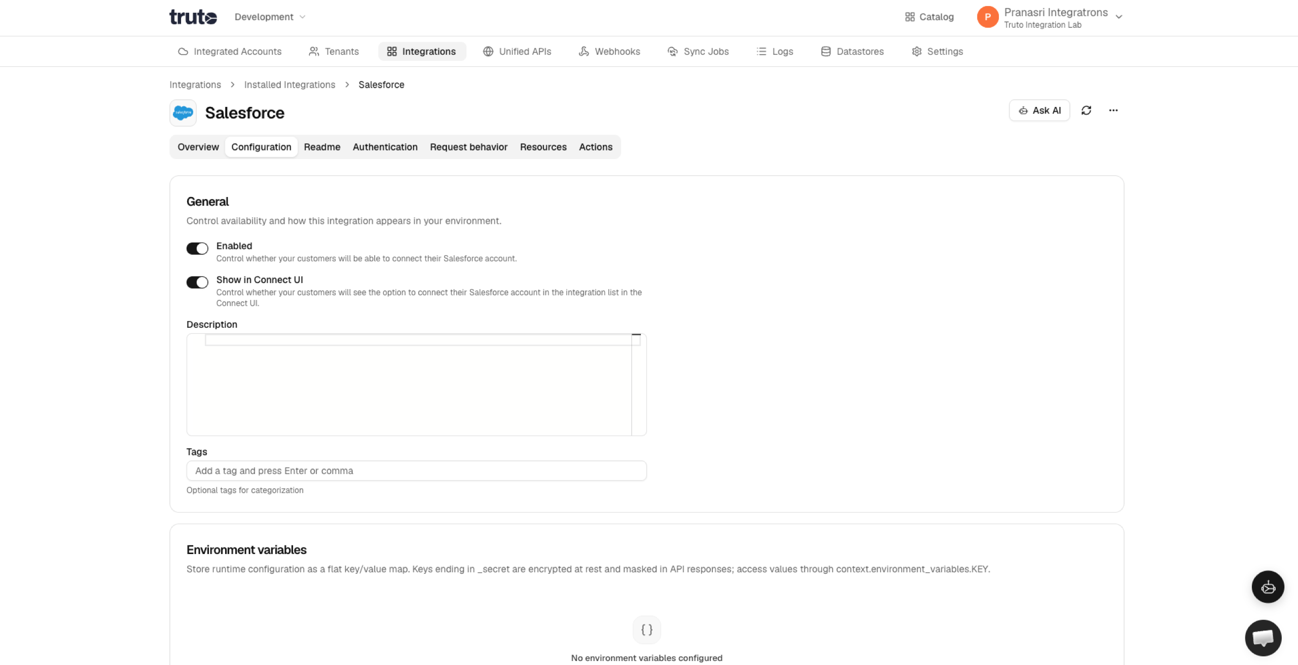 Toggle Enabled option in Configuration