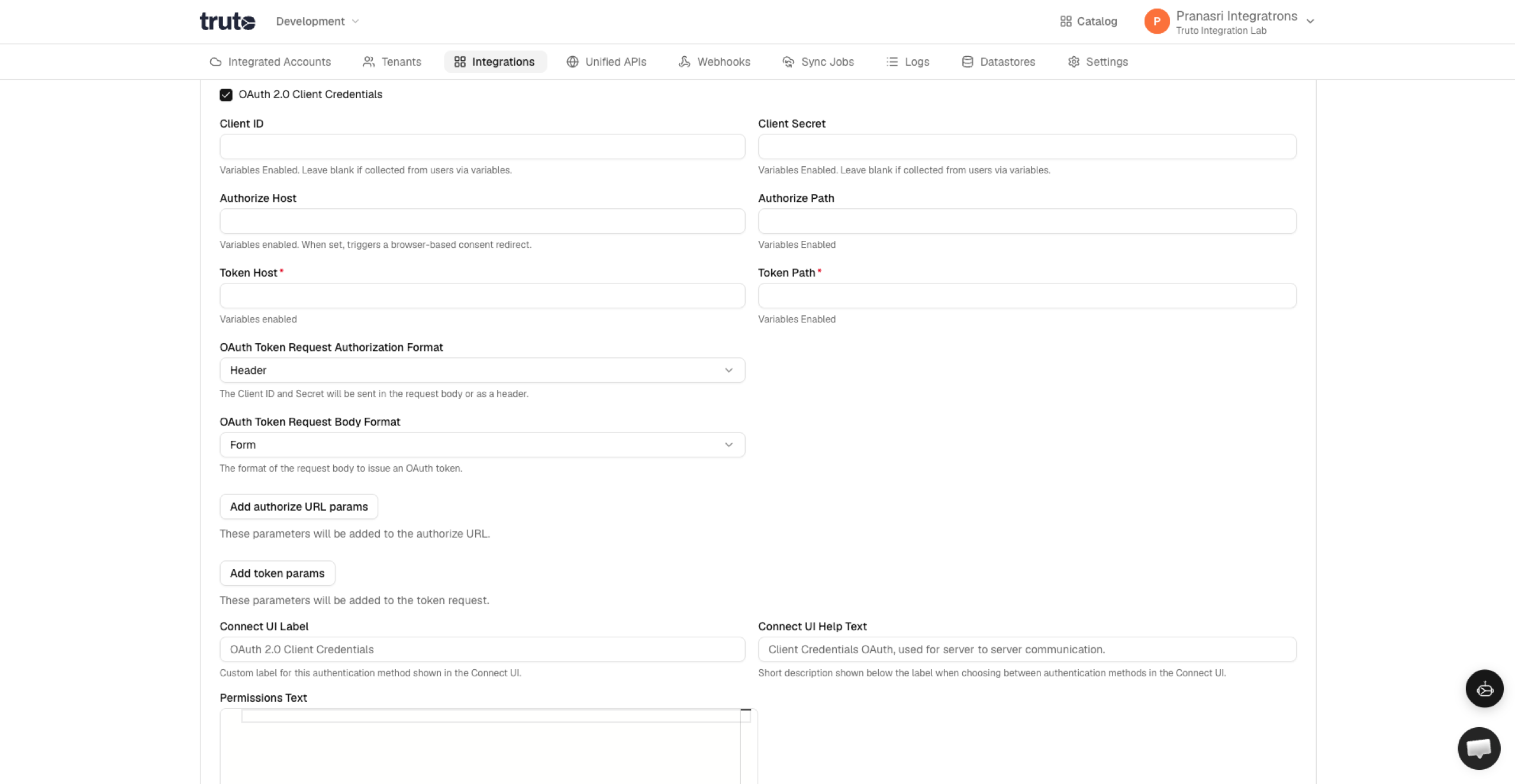 OAuth 2.0 Variables