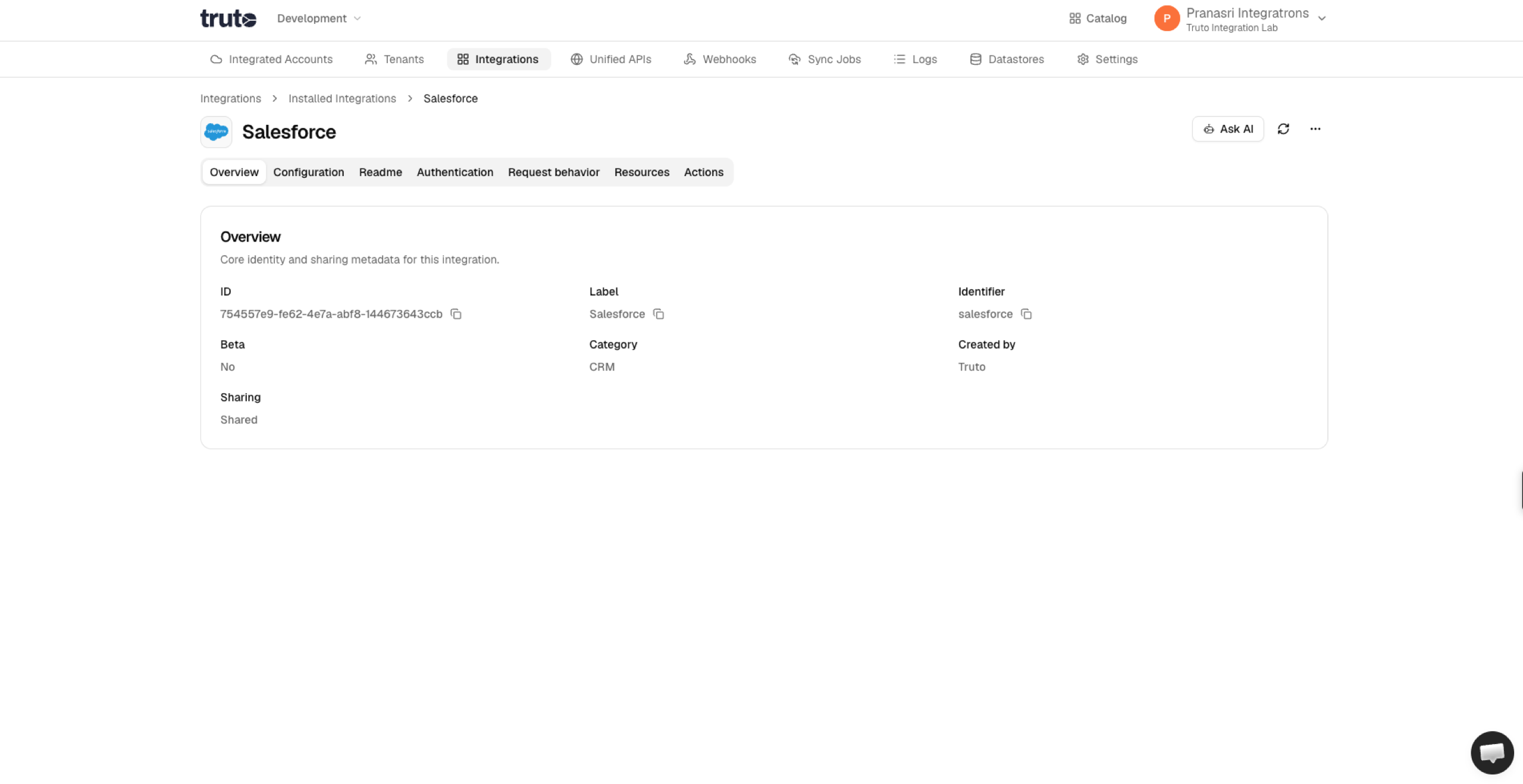 Integrated account label