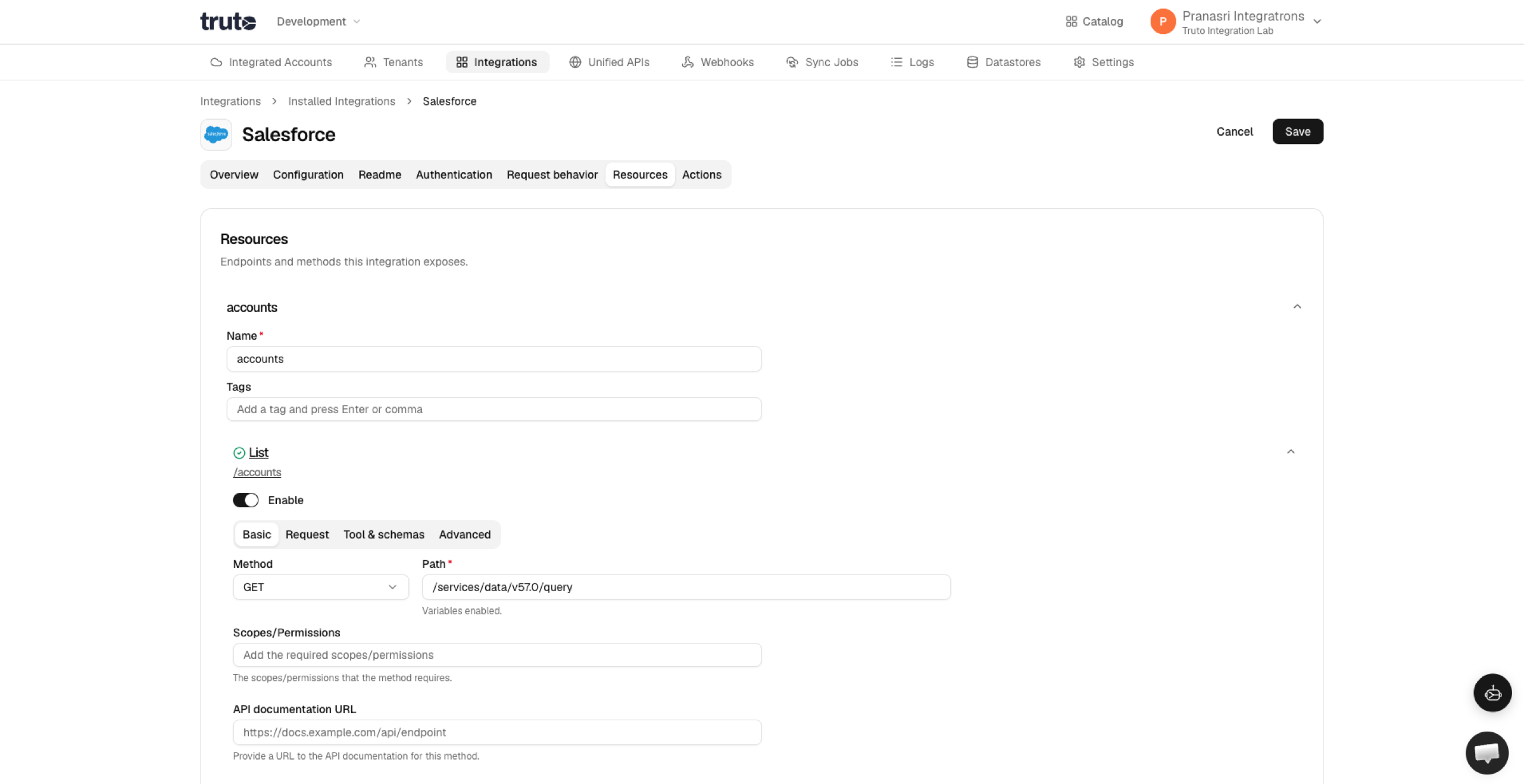 Salesforce Accounts Resource