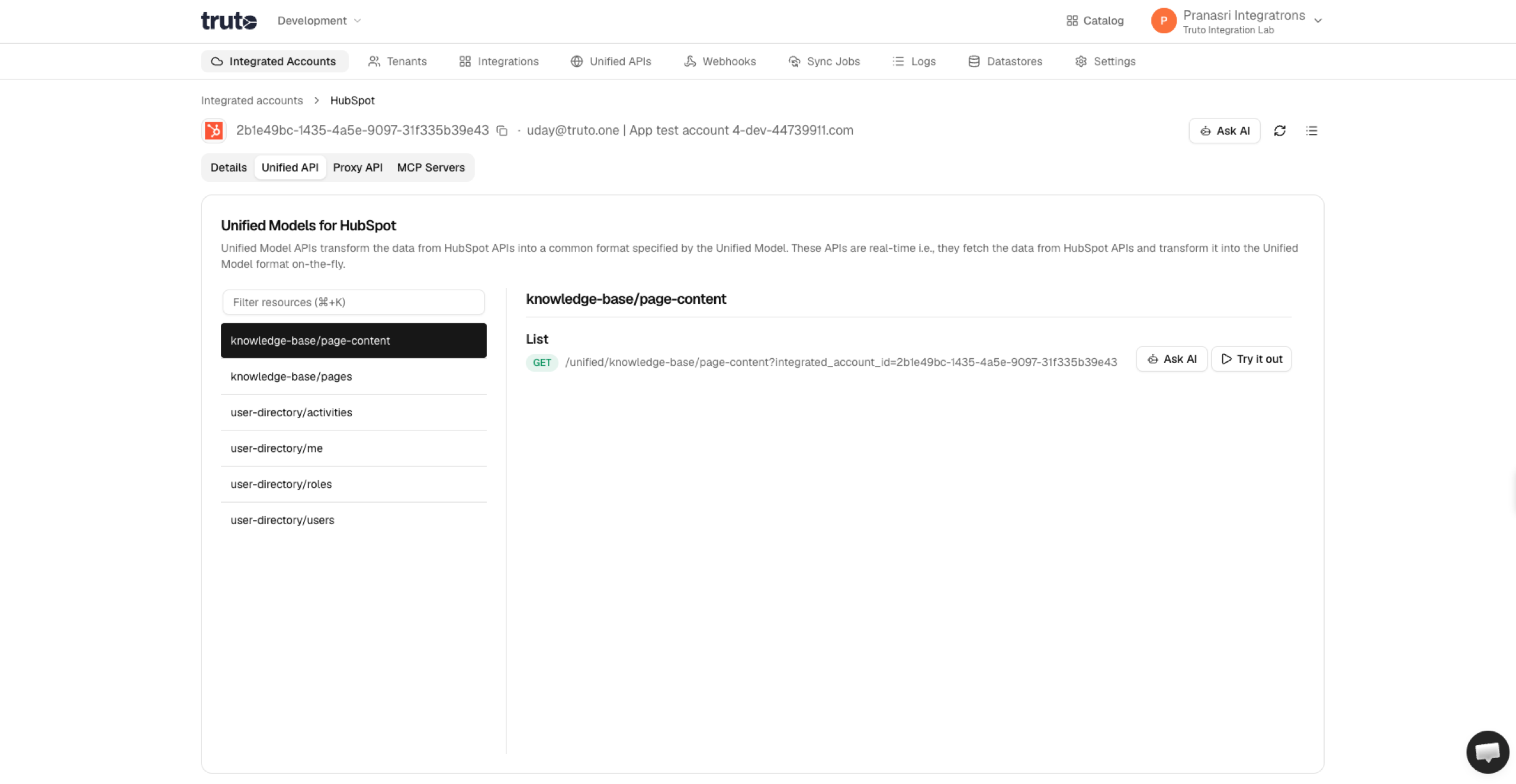 Click on Call API