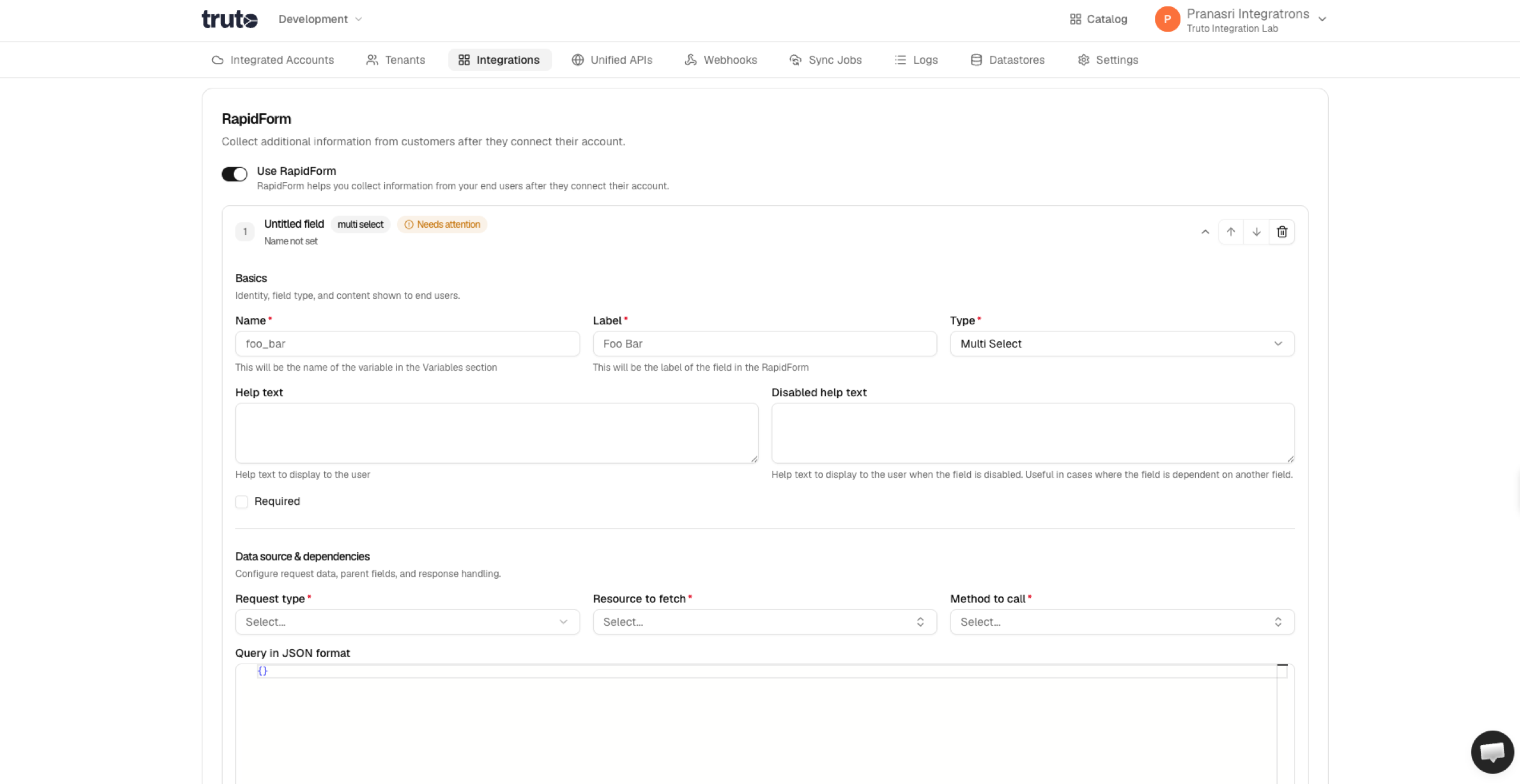 Single Select Field