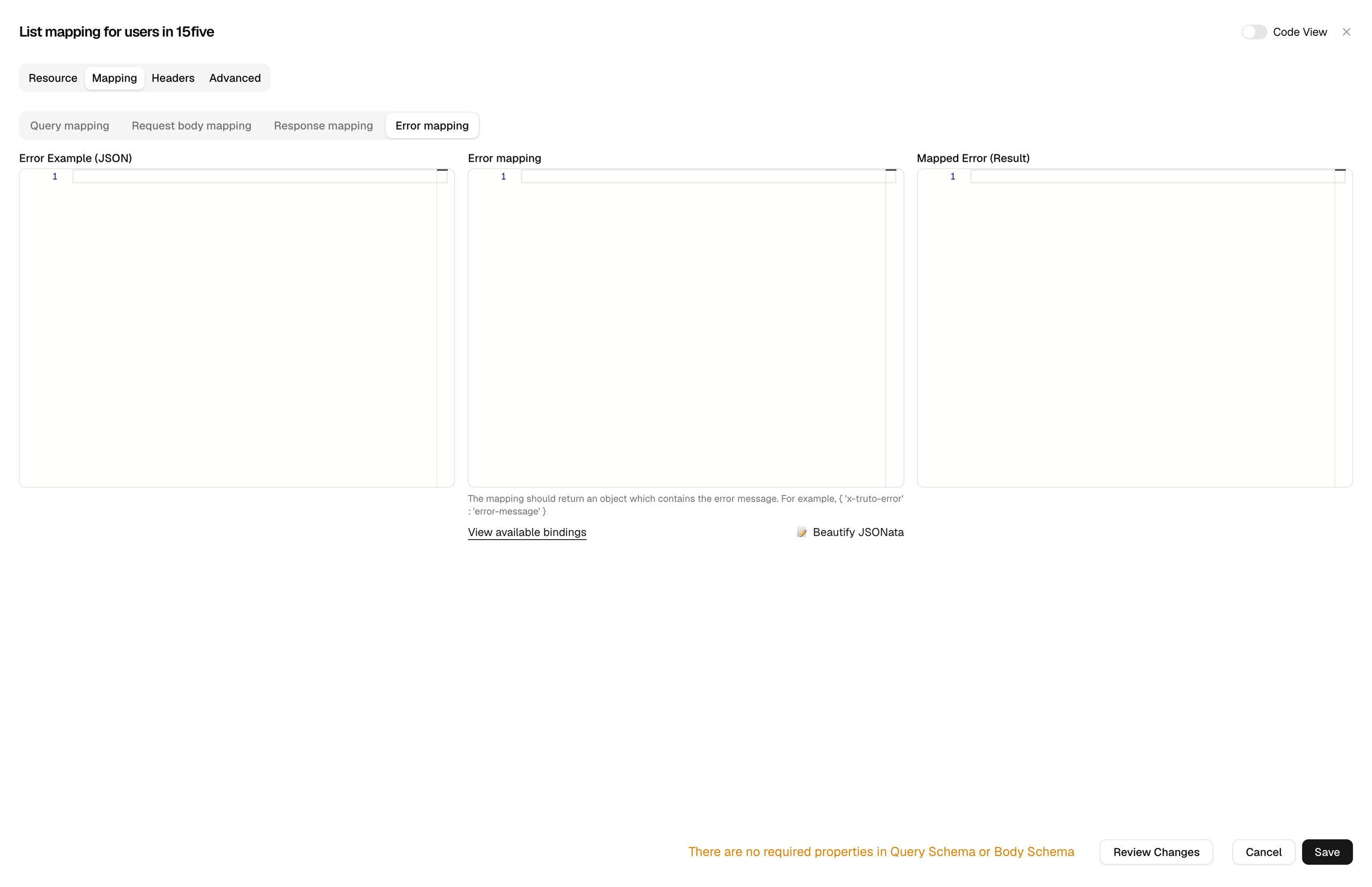 Error Mapping