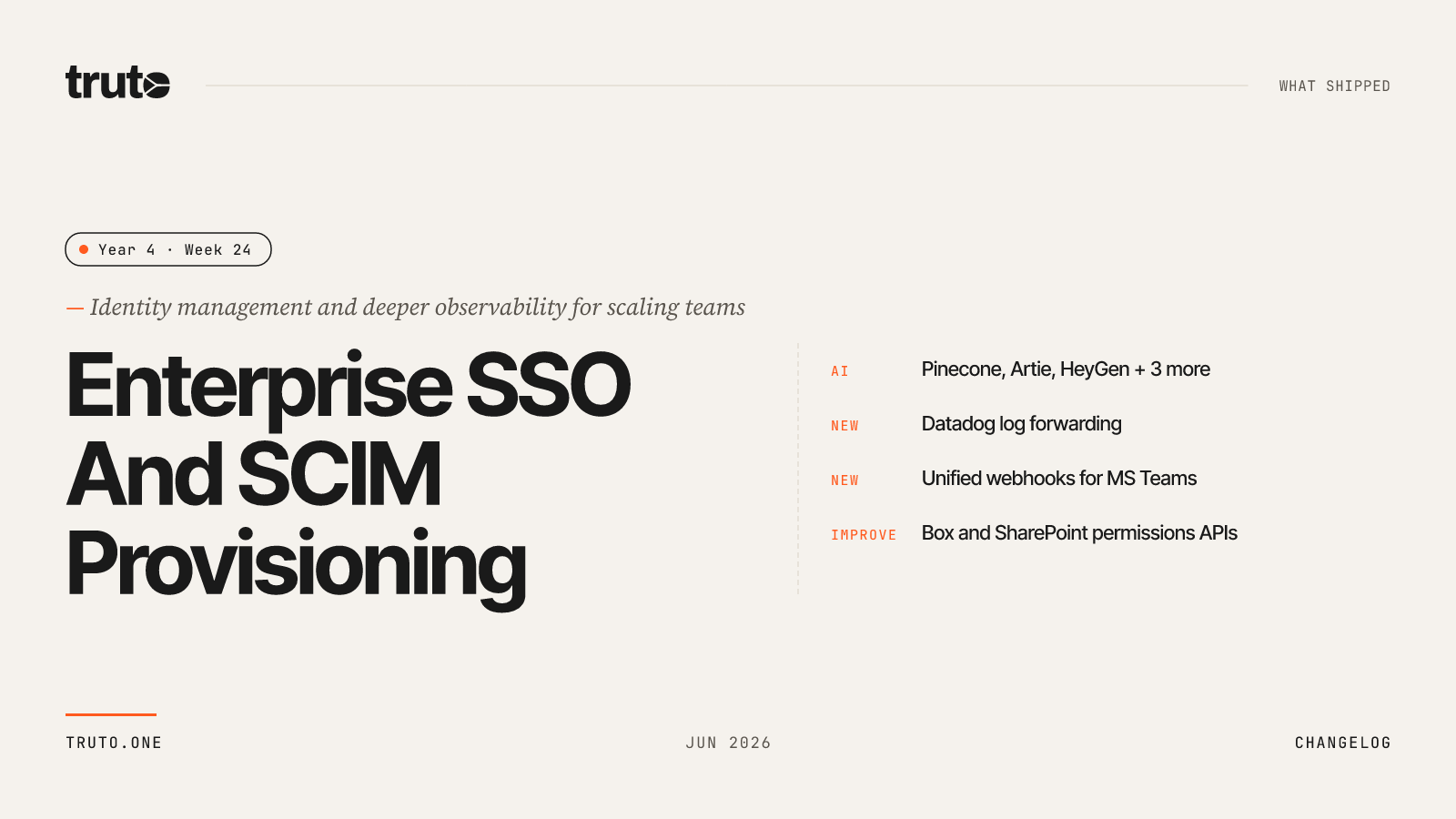 Enterprise SSO And SCIM Provisioning — Truto product update