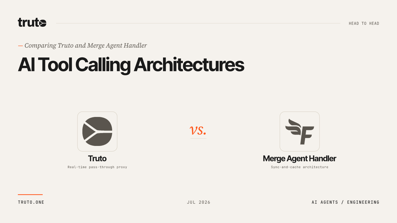 Truto vs Merge Agent Handler: The 2026 AI Tool Calling Architecture Guide